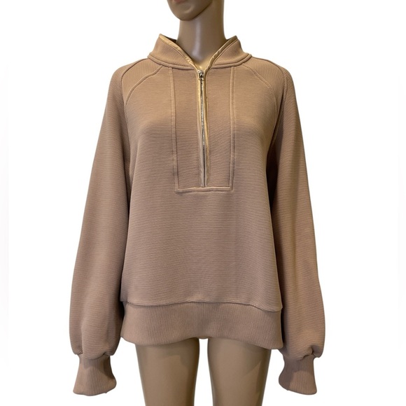 Anthropologie Tops - Varley Cortina Half Zip Pullover Women's Tan size Large